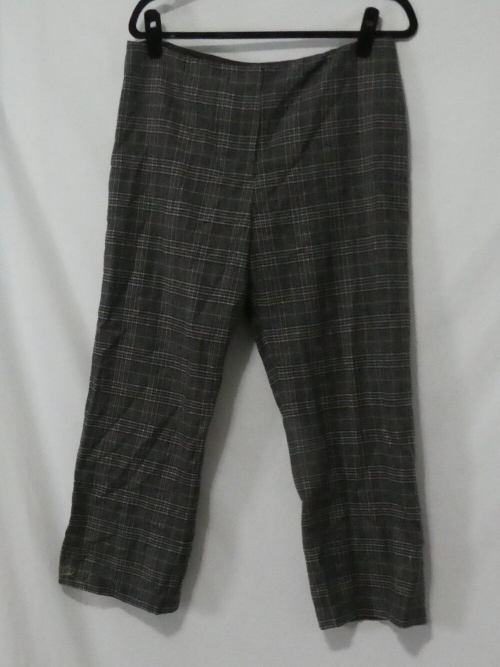 SLOAN Lined Grey Plaid Skinny Ankle Trousers - Size 14